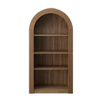 Étagère haute Okak Mid Century à 4 niveaux avec arc, vitrine en bois, étagère de rangement ouverte pour bureau, salon
