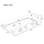 Lit de course double en bois Whisen et lit plateforme en forme de voiture avec roues