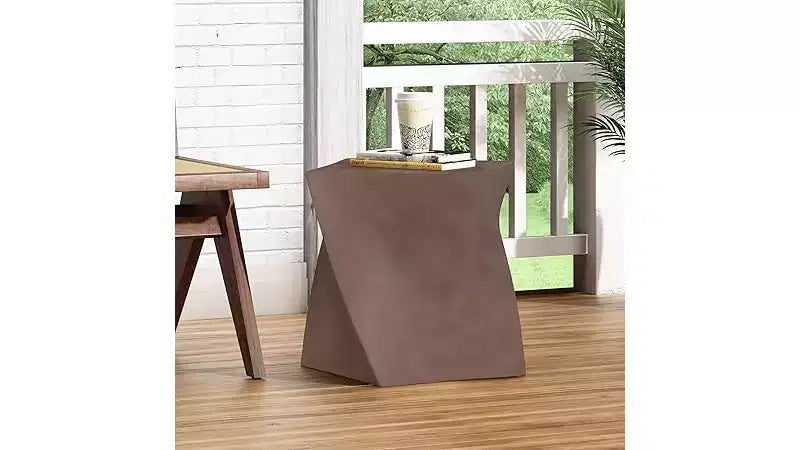 Petite Table Basse Ronde, Table d'Appoint Extérieure, Table de Canapé en Oxyde de Magnésium, Meuble Décoratif pour Appartement, Bureau à Domicile, Marron