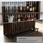 COZONY 63 Grande unité de bar à domicile, table de pub îlot de cuisine à 2 niveaux avec repose-pieds, table de bar à café moderne
