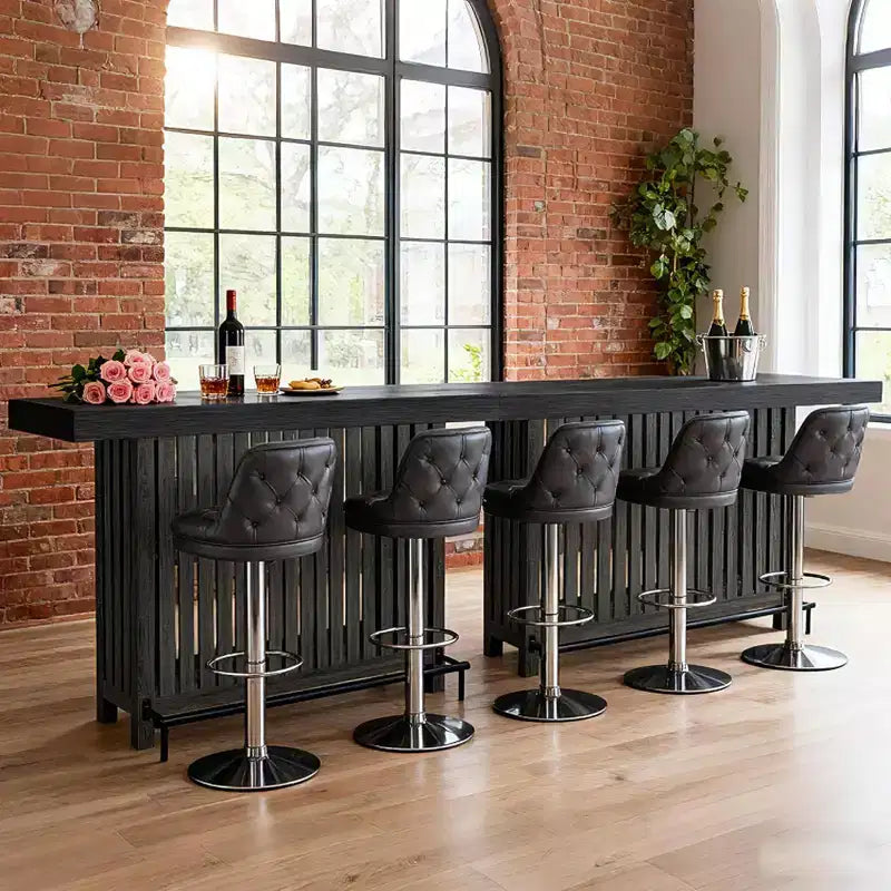COZONY 63 Grande unité de bar à domicile, table de pub îlot de cuisine à 2 niveaux avec repose-pieds, table de bar à café moderne