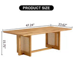 Table basse rectangulaire rustique en bois GDFStudio Greer avec imitation rotin