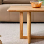 Table basse rectangulaire rustique en bois GDFStudio Greer avec imitation rotin