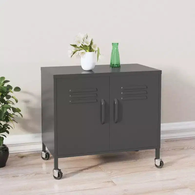 vidaXL Meuble de rangement Vert olive Acier Meuble de rangement moyen