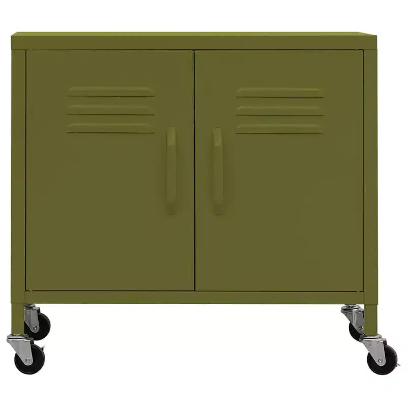 vidaXL Meuble de rangement Vert olive Acier Meuble de rangement moyen