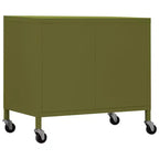 vidaXL Meuble de rangement Vert olive Acier Meuble de rangement moyen