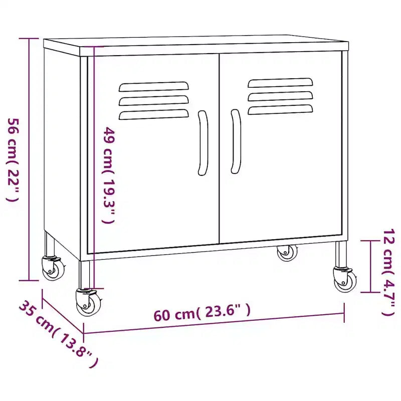 vidaXL Meuble de rangement Vert olive Acier Meuble de rangement moyen