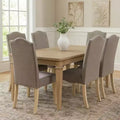 Royal Hampton Fabric Upholstered Wooden Side Chair, White And Gray, Pack Of Two
