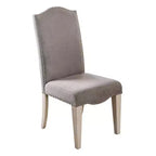 Chaise d'appoint en bois rembourrée en tissu Royal Hampton, blanc et gris, lot de deux
