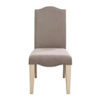 Chaise d'appoint en bois rembourrée en tissu Royal Hampton, blanc et gris, lot de deux