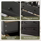 Commode étroite moderne à 4 tiroirs avec ports USB, armoire de rangement en bois pour chambre à coucher et placard, commode compacte.