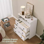 Commode 3 tiroirs avec station de charge, commode en bois moderne pour chambre à coucher, organisateur de rangement compact pour placard, salon et couloir