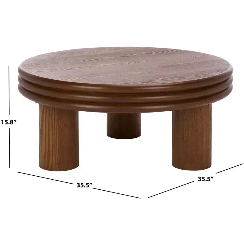 Table basse ronde Averny - COF2318A - Noyer - Safavieh