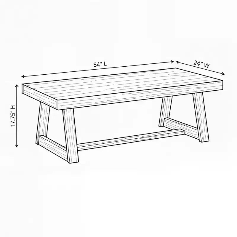 Table basse rectangulaire classique (1371 mm x 609 mm / 54 po x 24 po)