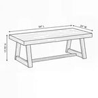 Table basse rectangulaire classique (1371 mm x 609 mm / 54 po x 24 po)