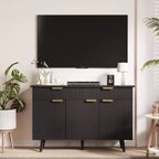 47 Buffet de rangement, armoire de garde-manger avec tiroirs et étagère réglable, table basse en bois pour cuisine, salon, salle à manger