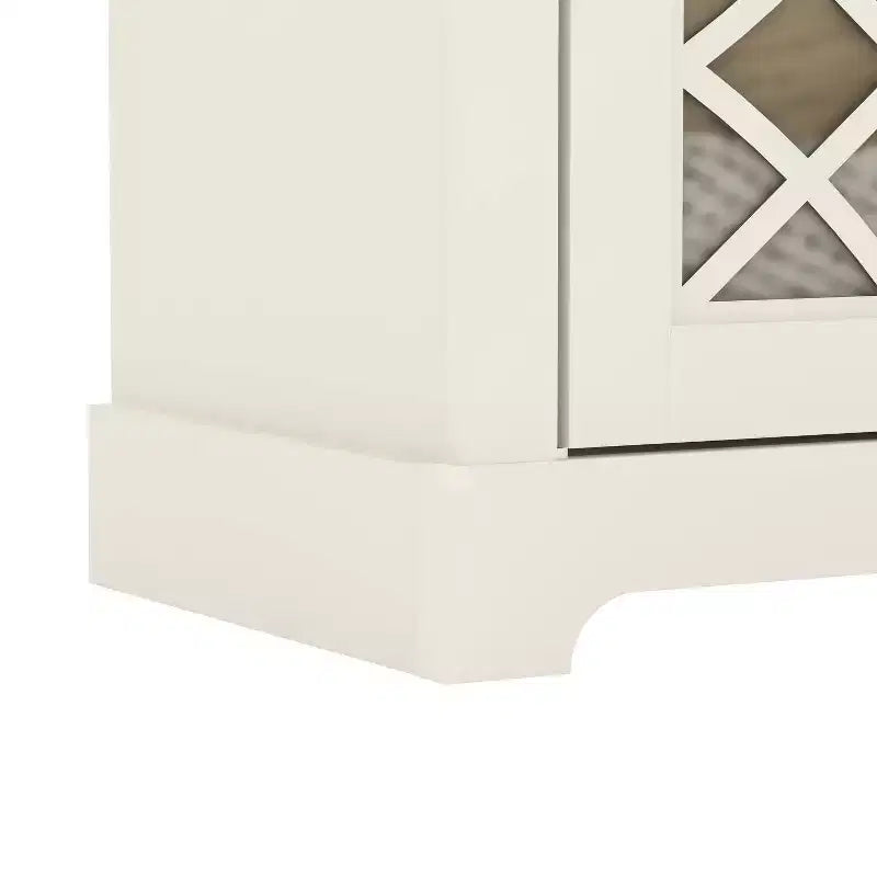 Meuble TV Galano 4 portes avec miroir et rangement dissimulé 59,6 L 15,7 P 29,3 H