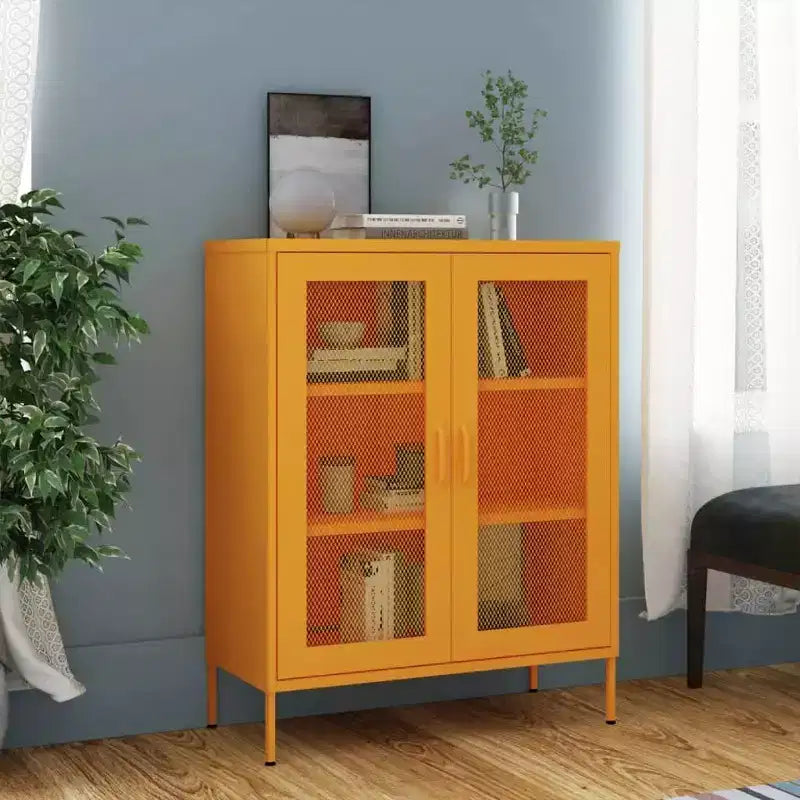 vidaXL Armoire de rangement Acier Jaune moutarde 80x35x101,5 cm