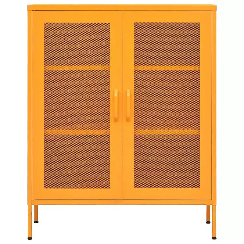 vidaXL Armoire de rangement Acier Jaune moutarde 80x35x101,5 cm