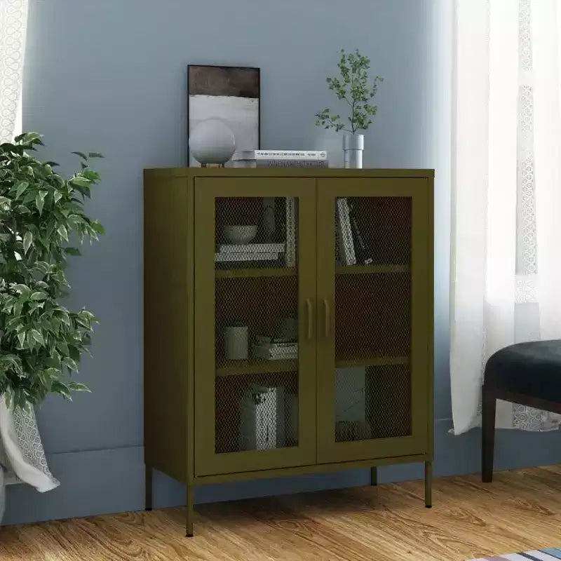 vidaXL Armoire de rangement Acier Jaune moutarde 80x35x101,5 cm