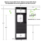 Besiost 25 - 96 W Système de placard avec miroir, organisateur de placard avec étagères