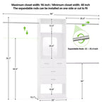Besiost 25 - 96 W Système de placard avec miroir, organisateur de placard avec étagères