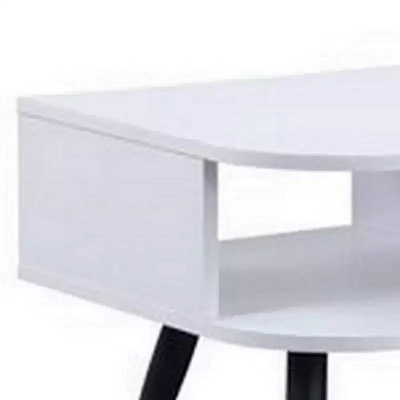 Table Royal Hampton avec plateau en placage mélaminé et 1 tiroir, blanc