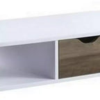 Table Royal Hampton avec plateau en placage mélaminé et 1 tiroir, blanc