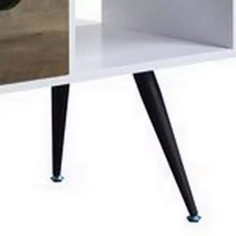 Table Royal Hampton avec plateau en placage mélaminé et 1 tiroir, blanc