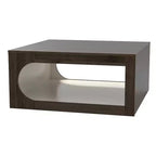 Table basse carrée Galano avec étagère de rangement à découpe incurvée 34,8 L x 34,8 P x 16,1 H