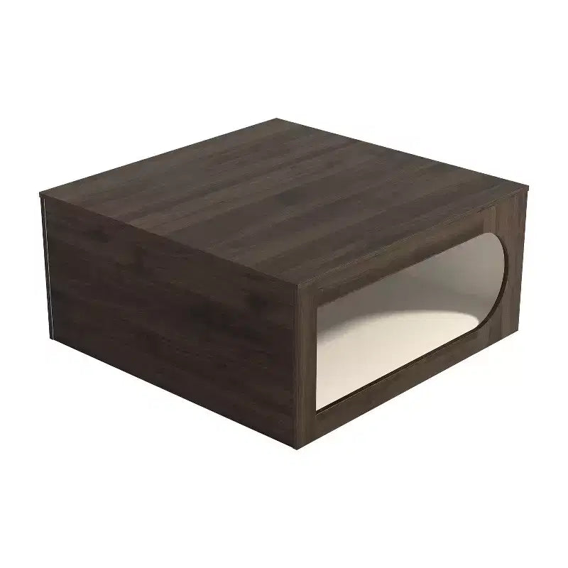 Table basse carrée Galano avec étagère de rangement à découpe incurvée 34,8 L x 34,8 P x 16,1 H