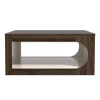 Table basse carrée Galano avec étagère de rangement à découpe incurvée 34,8 L x 34,8 P x 16,1 H