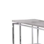 Table basse Royal Hampton avec plateau rectangulaire et étagère inférieure ouverte, argent et marron