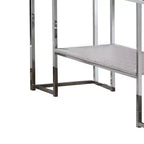 Table basse Royal Hampton avec plateau rectangulaire et étagère inférieure ouverte, argent et marron