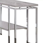Table basse Royal Hampton avec plateau rectangulaire et étagère inférieure ouverte, argent et marron