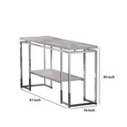 Table basse Royal Hampton avec plateau rectangulaire et étagère inférieure ouverte, argent et marron