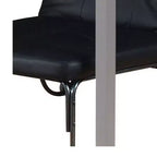 Futon en métal Royal Hampton avec détails capitonnés en similicuir et roulettes, noir