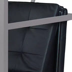 Futon en métal Royal Hampton avec détails capitonnés en similicuir et roulettes, noir