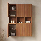 Meuble Haut Mural de Salle de Bain GDFStudio Houck 41 avec Finition Bois Moderne