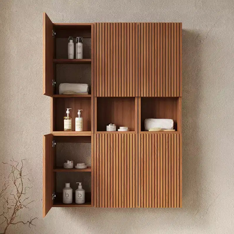 Meuble Haut Mural de Salle de Bain GDFStudio Houck 41 avec Finition Bois Moderne