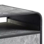 Table d'appoint moderne en bois Royal Hampton, 22 po, 1 tiroir, poignées en métal, gris, noir