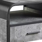 Table d'appoint moderne en bois Royal Hampton, 22 po, 1 tiroir, poignées en métal, gris, noir