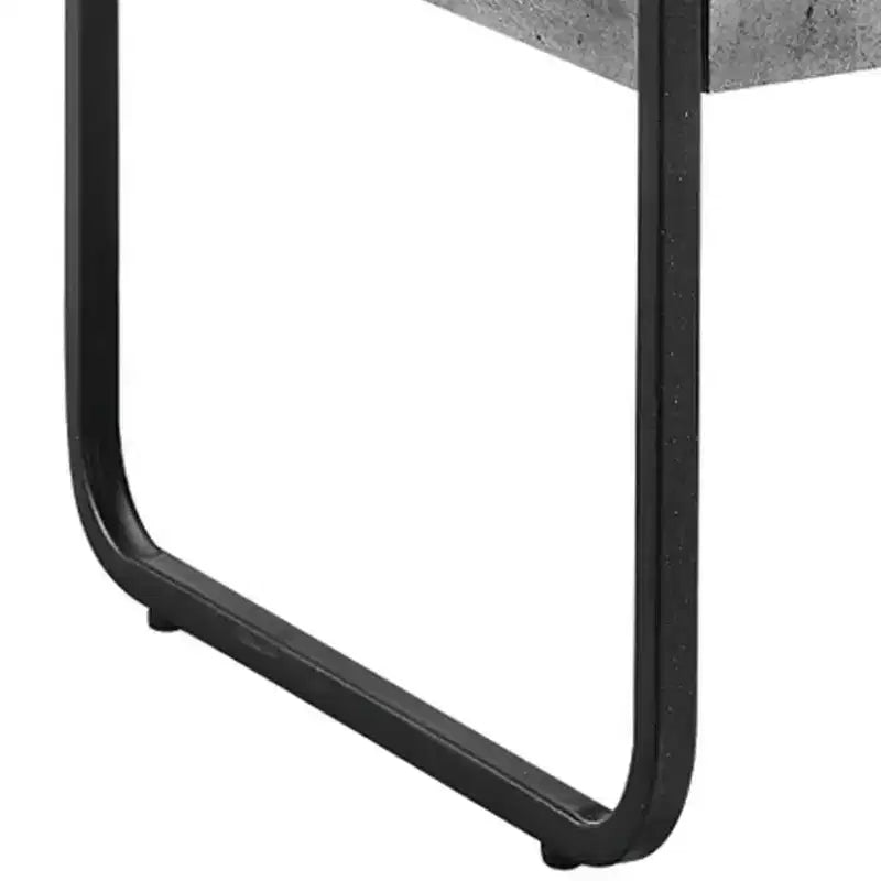 Table d'appoint moderne en bois Royal Hampton, 22 po, 1 tiroir, poignées en métal, gris, noir