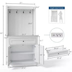 Meuble micro-ondes de 160 cm avec tiroirs, buffet de cuisine avec prise électrique et étagères réglables pour articles de garde-manger et petits appareils électroménagers
