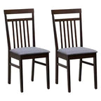 Costway Upholstered Dining Chair Set of 2 Kitchen Armless Padded w/ Slanted Backrest