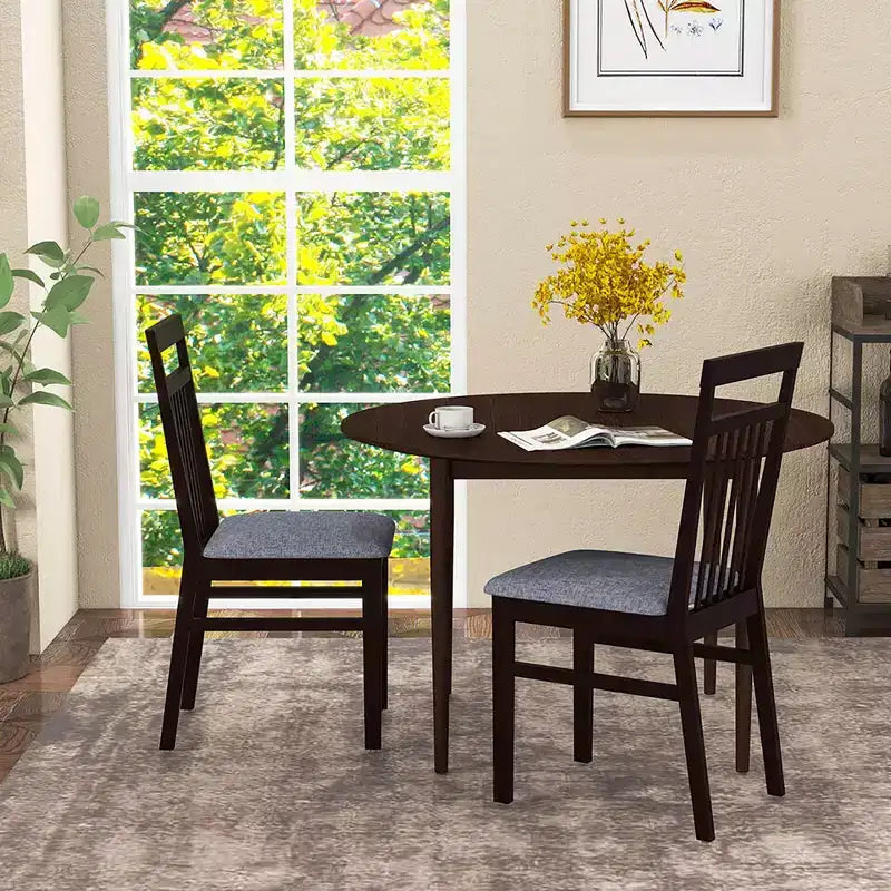 Costway Lot de 2 chaises de salle à manger rembourrées sans accoudoirs avec dossier incliné pour cuisine
