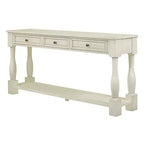 Console étroite et longue avec rangement, table d'entrée rétro en bois avec 3 tiroirs et étagère inférieure, table d'appoint en bois pour salon et couloir
