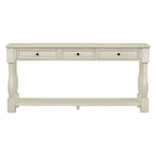 Console étroite et longue avec rangement, table d'entrée rétro en bois avec 3 tiroirs et étagère inférieure, table d'appoint en bois pour salon et couloir