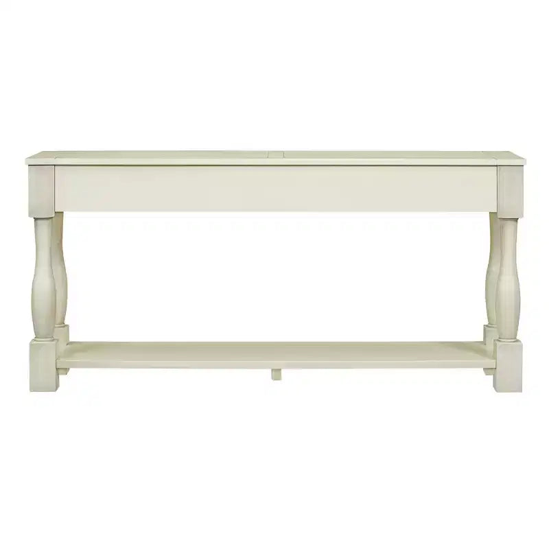 Console étroite et longue avec rangement, table d'entrée rétro en bois avec 3 tiroirs et étagère inférieure, table d'appoint en bois pour salon et couloir