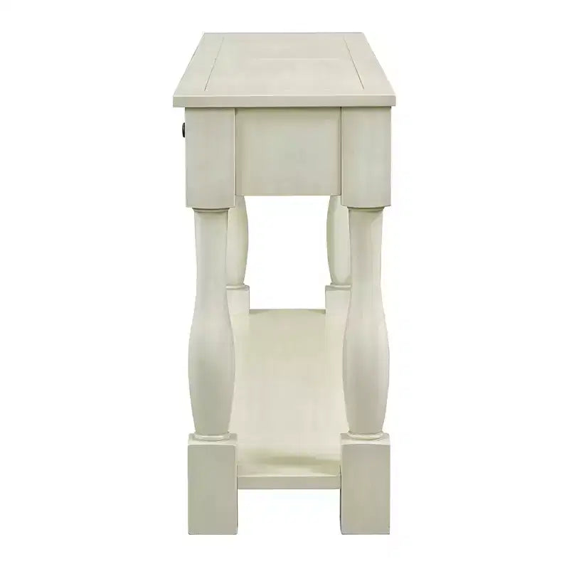 Console étroite et longue avec rangement, table d'entrée rétro en bois avec 3 tiroirs et étagère inférieure, table d'appoint en bois pour salon et couloir